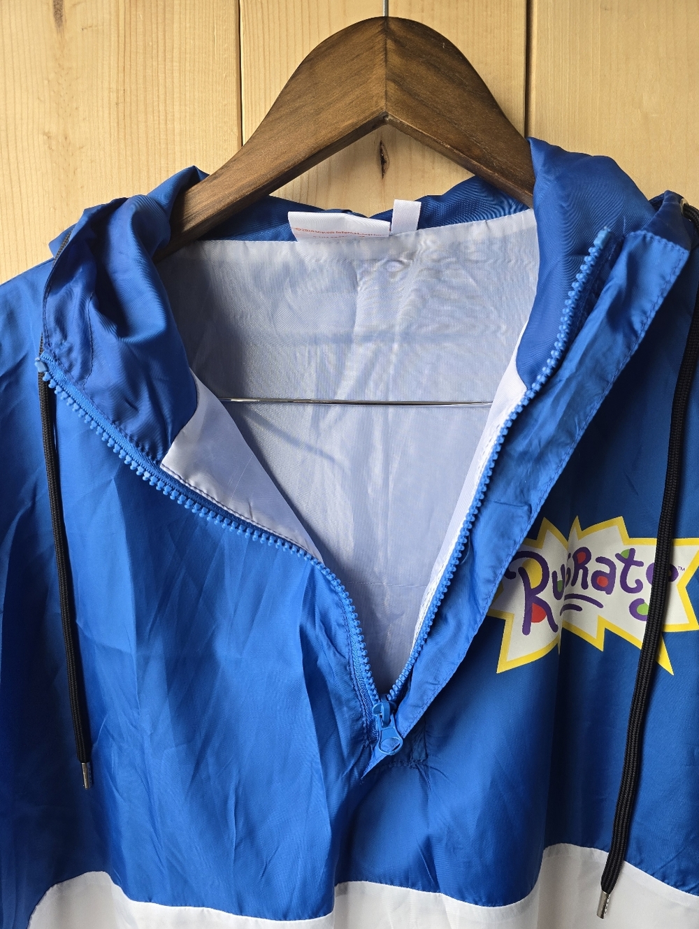 Nickelodeon Rugrats Pullover Windbreaker Cartoon Jacket Blue White Mens Medium - Picture 5 of 13